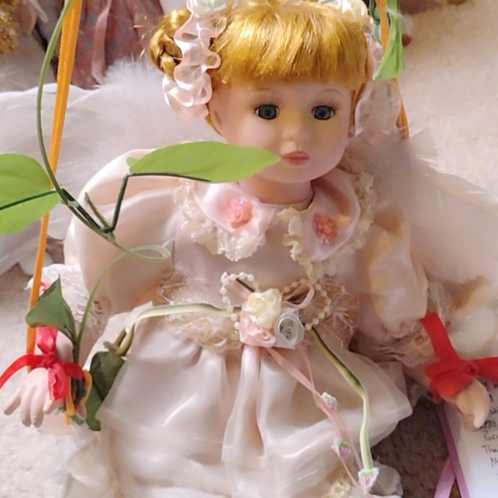 Collectable Porcelain Doll 16" w/ Swing